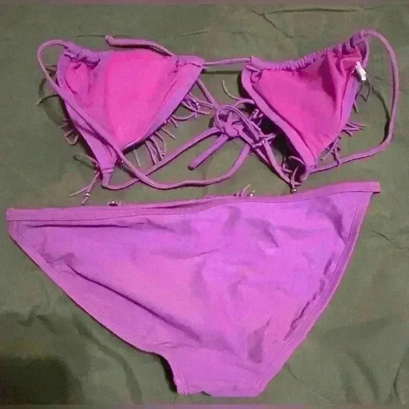 Purple tassel bathing suit medium xhilaration - Picture 3 of 3
